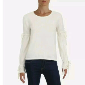 REVOLVE One Grey Day Ivory Wool Tie Open Arm Top